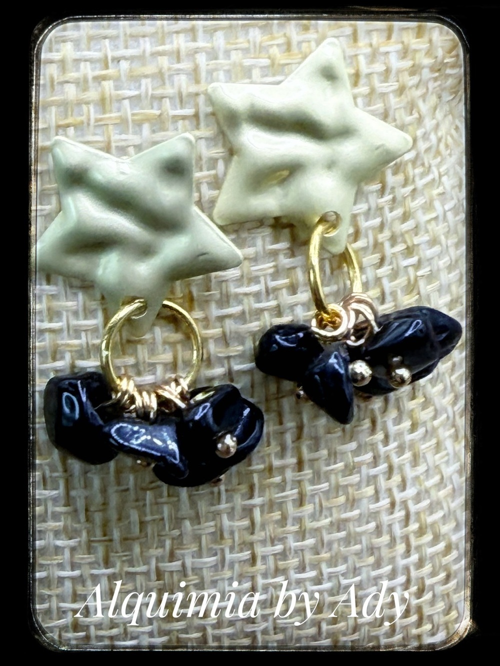 Gifts ideas + Gold and black onyx earrings